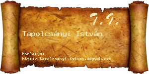 Tapolcsányi István névjegykártya