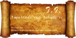 Tapolcsányi István névjegykártya