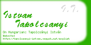 istvan tapolcsanyi business card